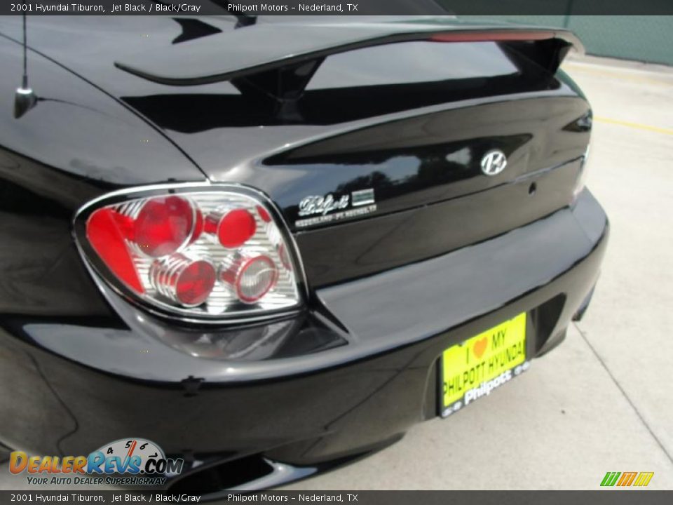 2001 Hyundai Tiburon Jet Black / Black/Gray Photo #21