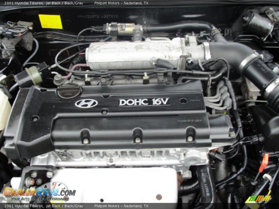 2001 Hyundai Tiburon Jet Black / Black/Gray Photo #22