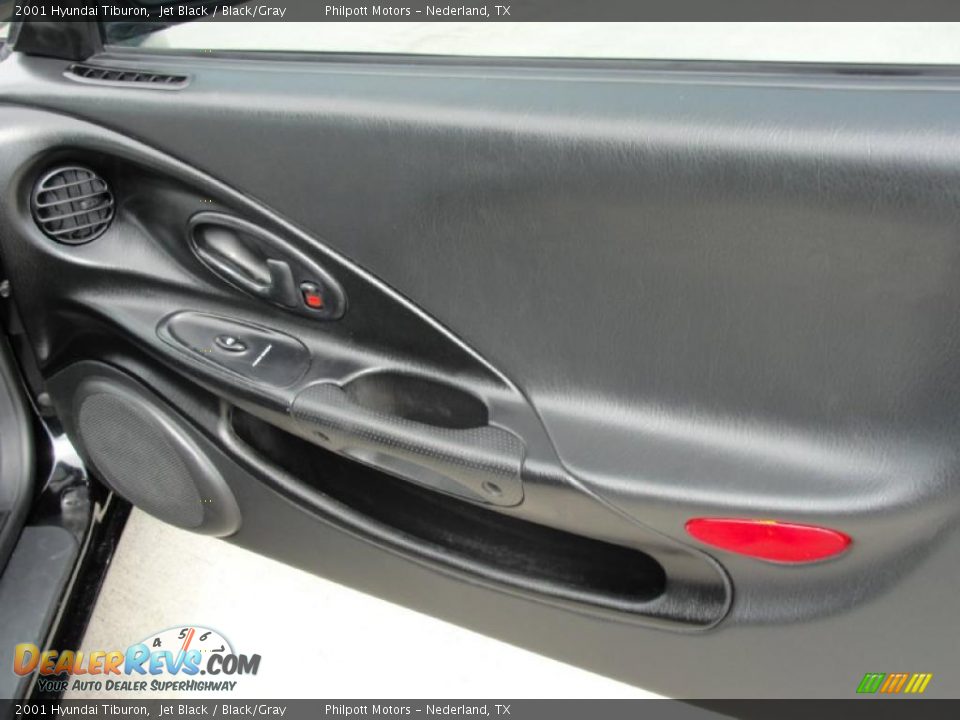 2001 Hyundai Tiburon Jet Black / Black/Gray Photo #23