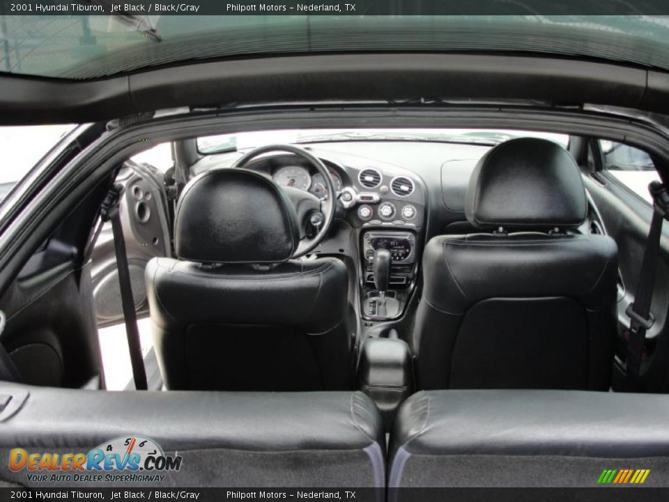 2001 Hyundai Tiburon Jet Black / Black/Gray Photo #28