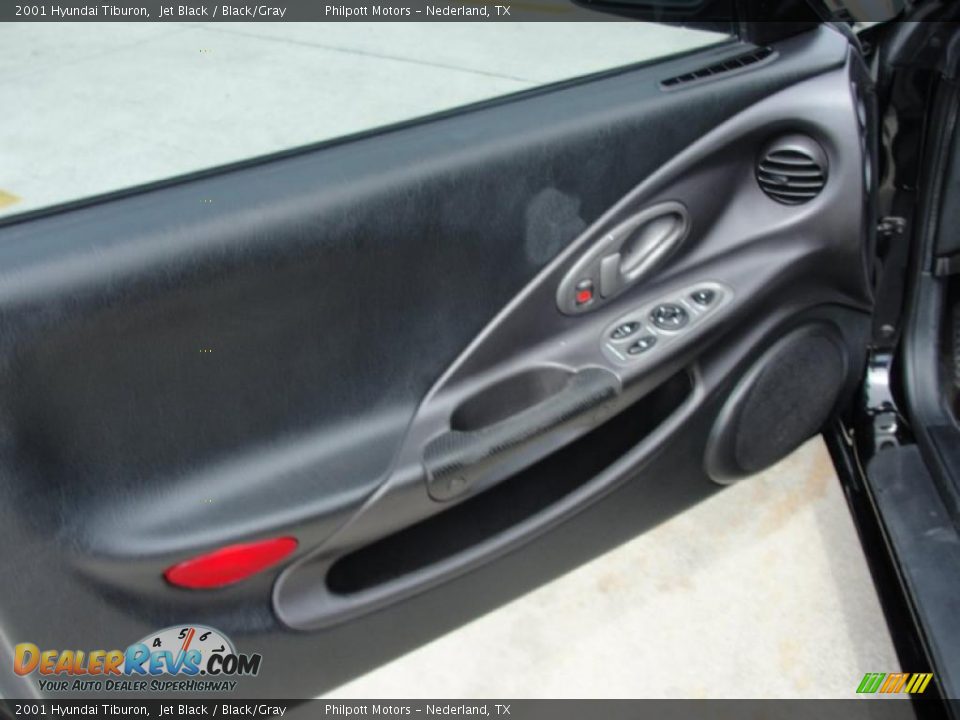 2001 Hyundai Tiburon Jet Black / Black/Gray Photo #29