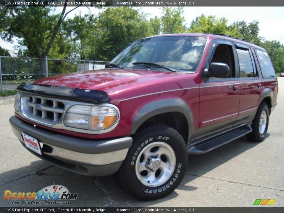 1996 Ford Explorer XLT 4x4 Electric Red Metallic / Beige Photo #1