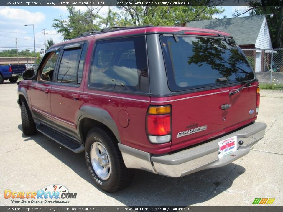 1996 Ford Explorer XLT 4x4 Electric Red Metallic / Beige Photo #3