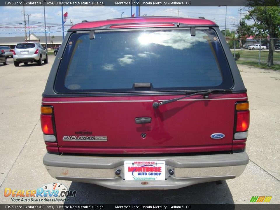 1996 Ford Explorer XLT 4x4 Electric Red Metallic / Beige Photo #4