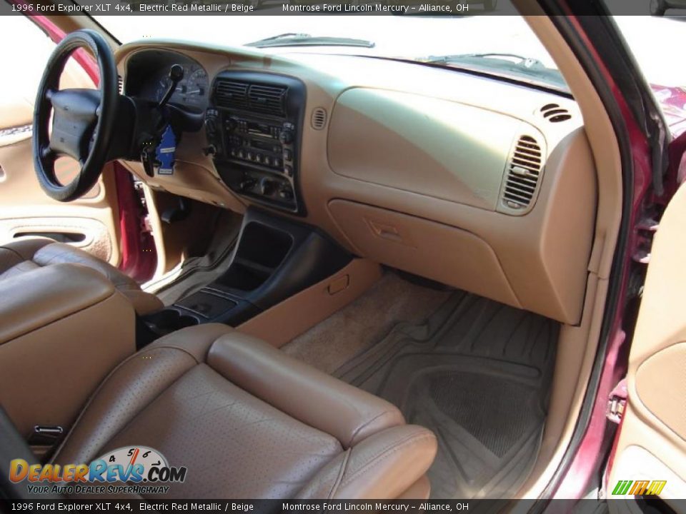 1996 Ford Explorer XLT 4x4 Electric Red Metallic / Beige Photo #15