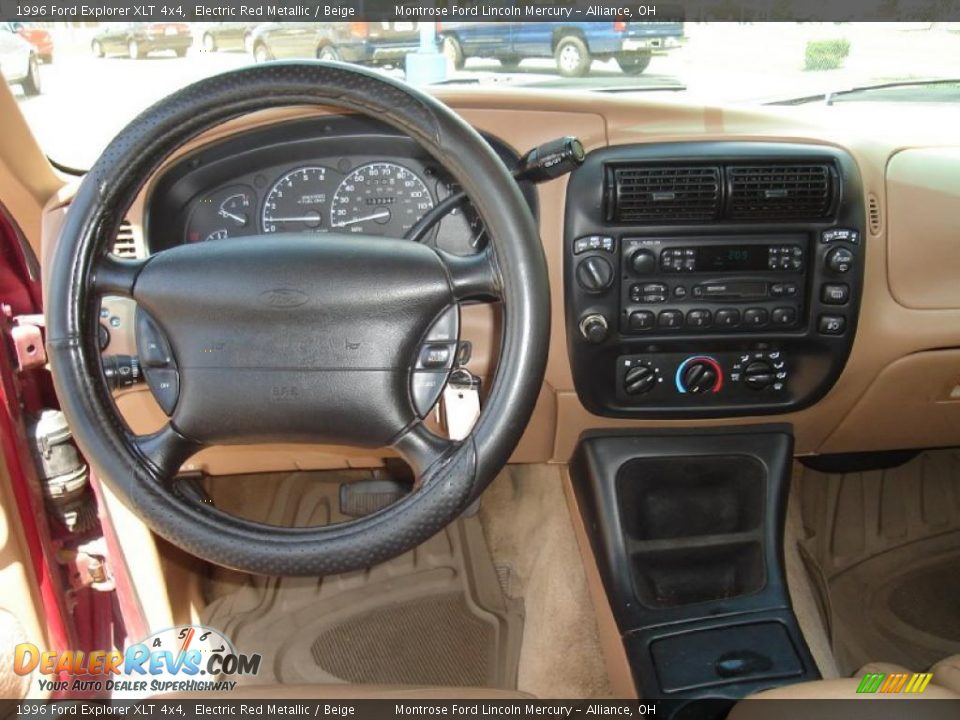 1996 Ford Explorer XLT 4x4 Electric Red Metallic / Beige Photo #21