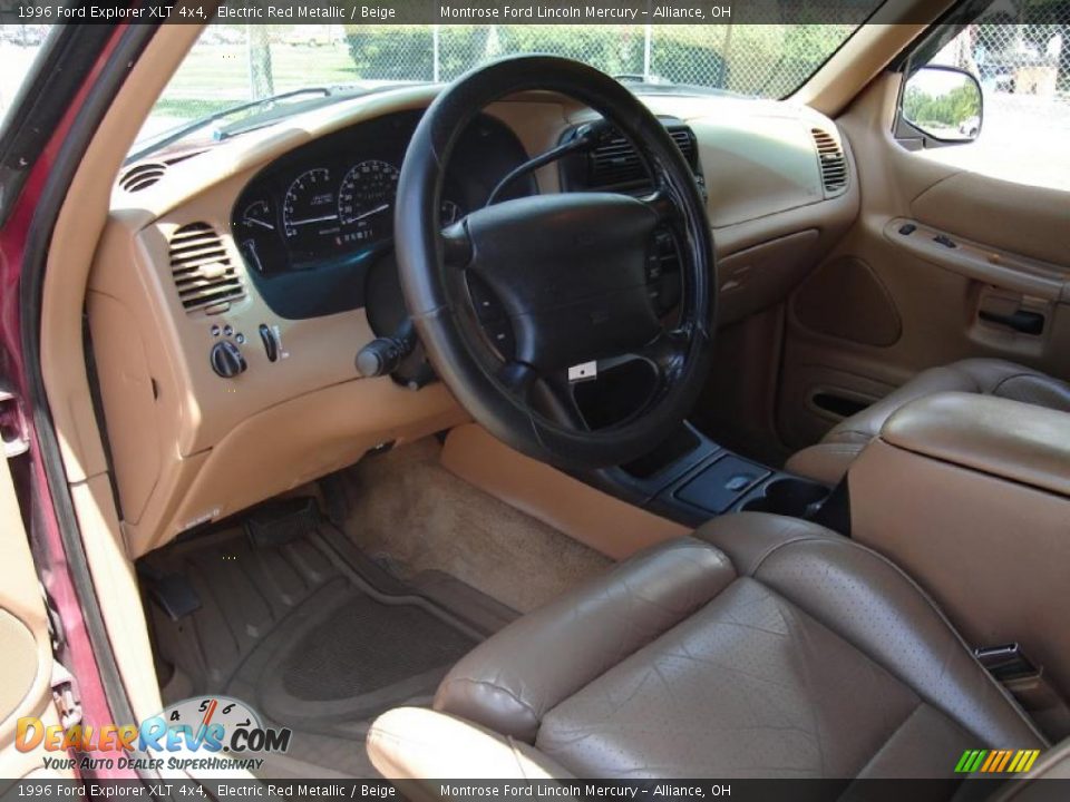 1996 Ford Explorer XLT 4x4 Electric Red Metallic / Beige Photo #26