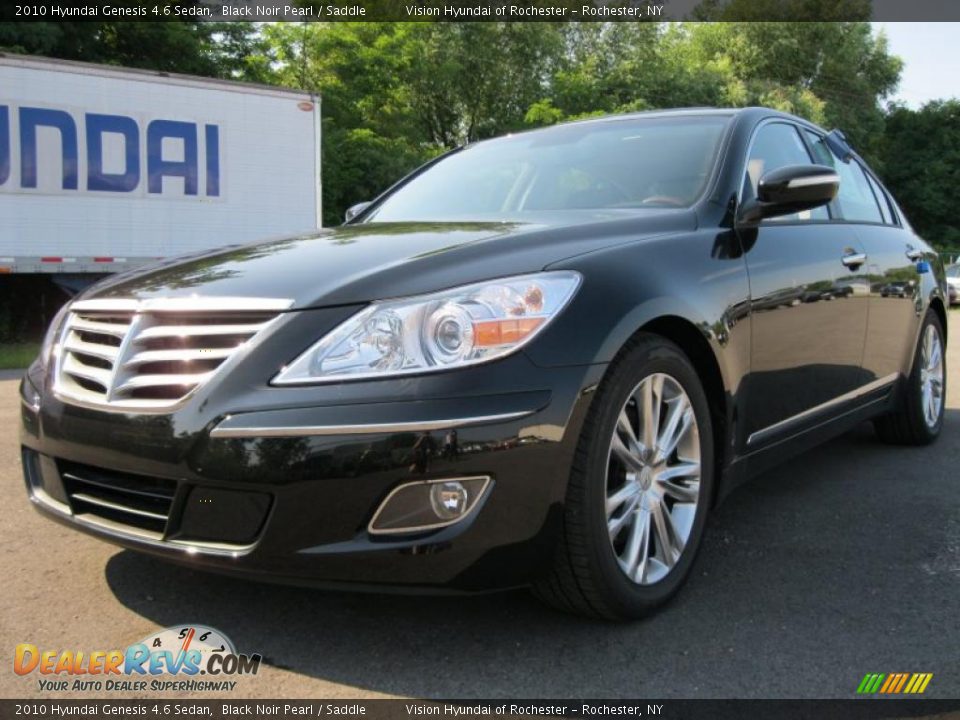 2010 Hyundai Genesis 4.6 Sedan Black Noir Pearl / Saddle Photo #1
