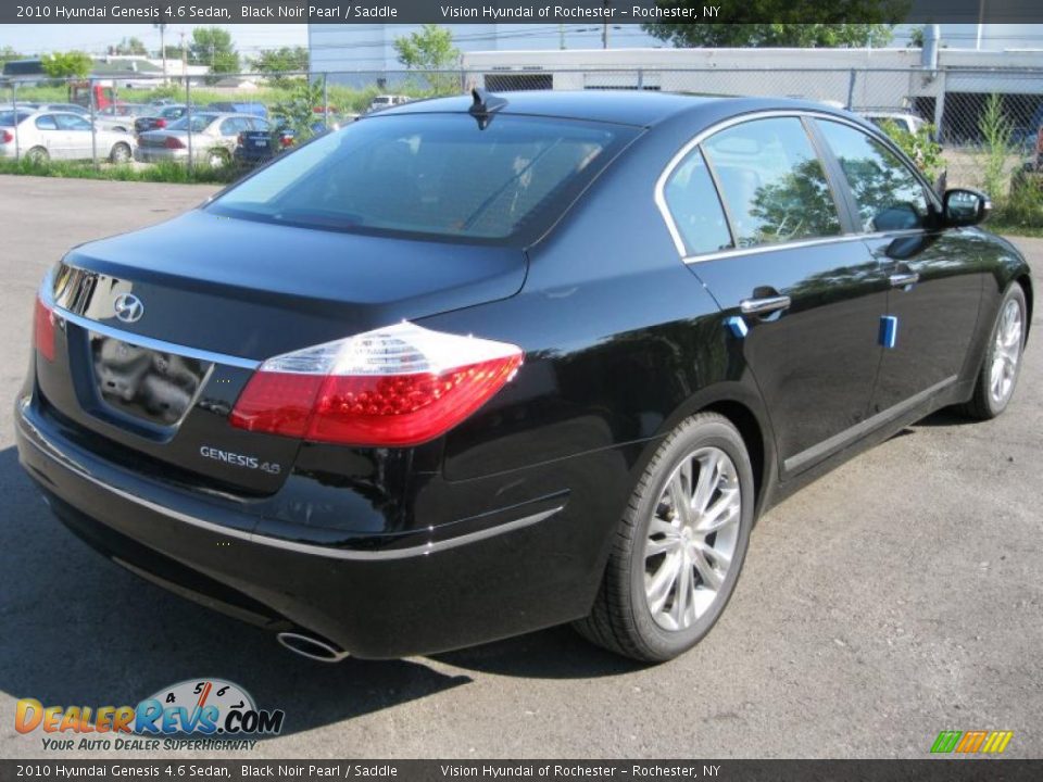 2010 Hyundai Genesis 4.6 Sedan Black Noir Pearl / Saddle Photo #2