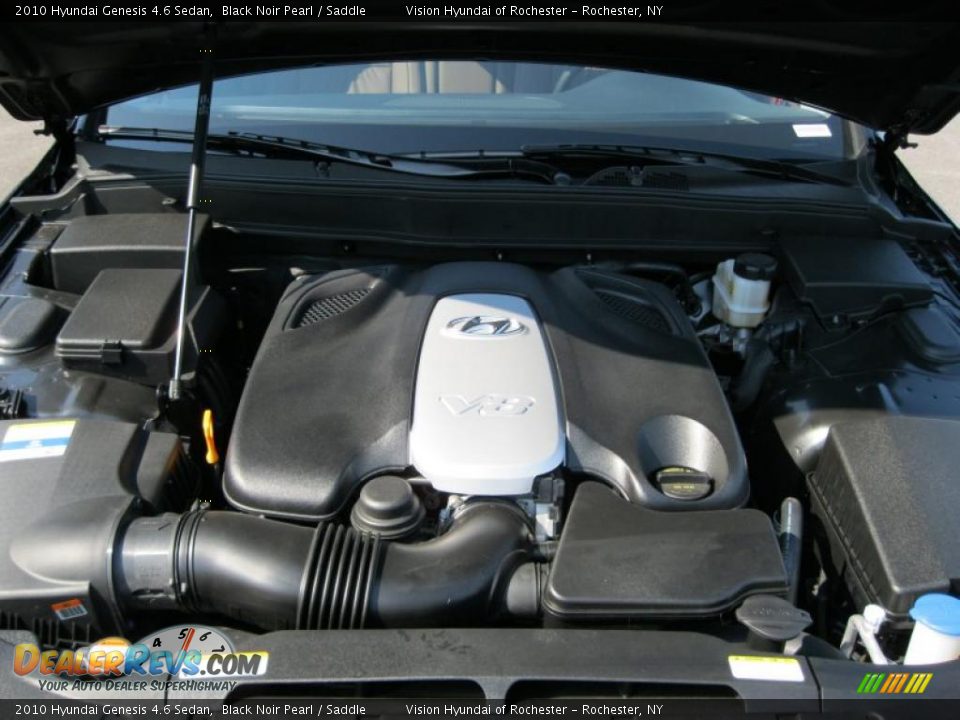 2010 Hyundai Genesis 4.6 Sedan Black Noir Pearl / Saddle Photo #5