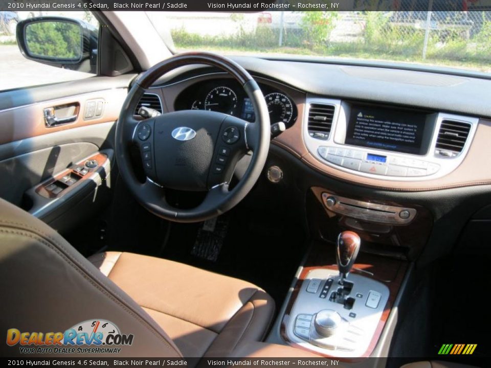 2010 Hyundai Genesis 4.6 Sedan Black Noir Pearl / Saddle Photo #6