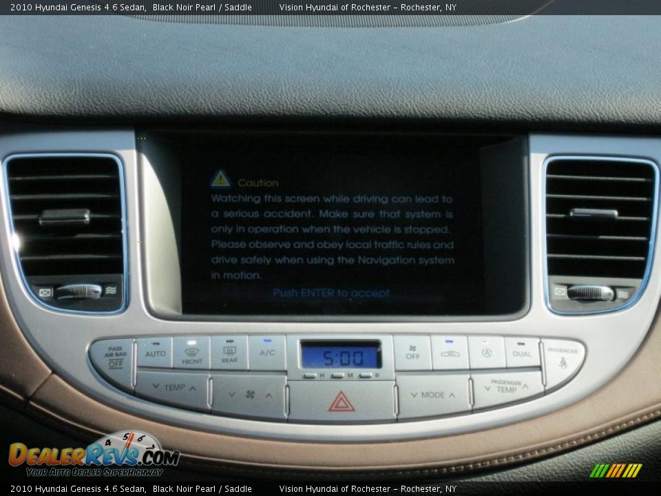 2010 Hyundai Genesis 4.6 Sedan Black Noir Pearl / Saddle Photo #7