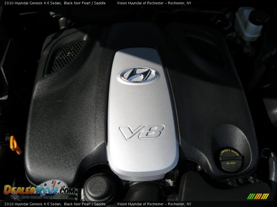 2010 Hyundai Genesis 4.6 Sedan Black Noir Pearl / Saddle Photo #13
