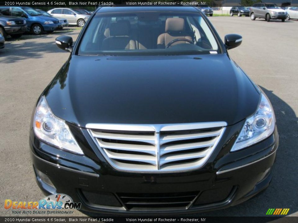 2010 Hyundai Genesis 4.6 Sedan Black Noir Pearl / Saddle Photo #14
