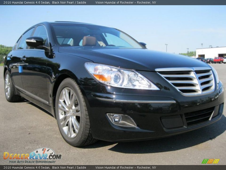 2010 Hyundai Genesis 4.6 Sedan Black Noir Pearl / Saddle Photo #16