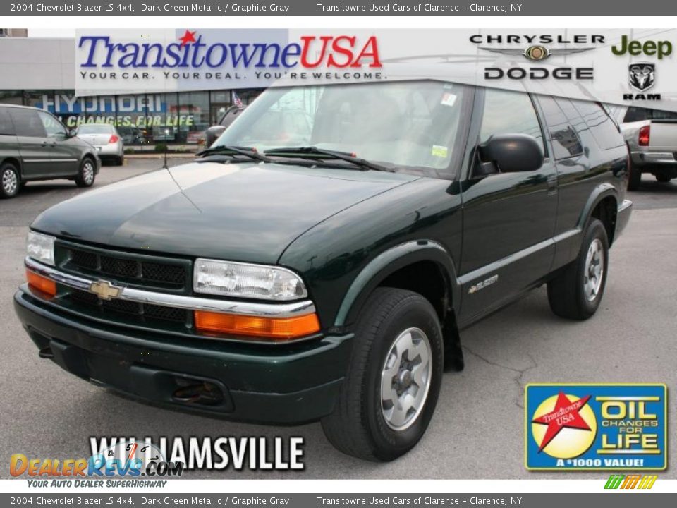 2004 Chevrolet Blazer LS 4x4 Dark Green Metallic / Graphite Gray Photo #1