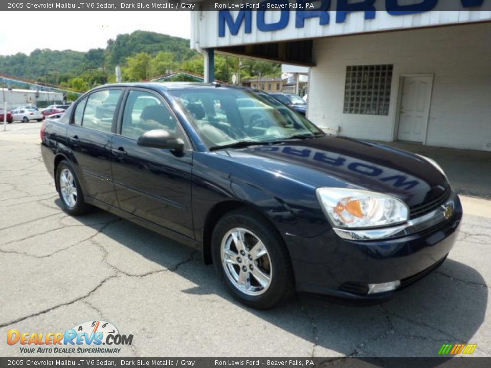 2005 Chevrolet Malibu LT V6 Sedan Dark Blue Metallic / Gray Photo #3