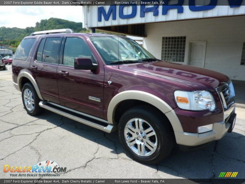 2007 Ford Explorer Eddie Bauer 4x4 Dark Cherry Metallic / Camel Photo #2