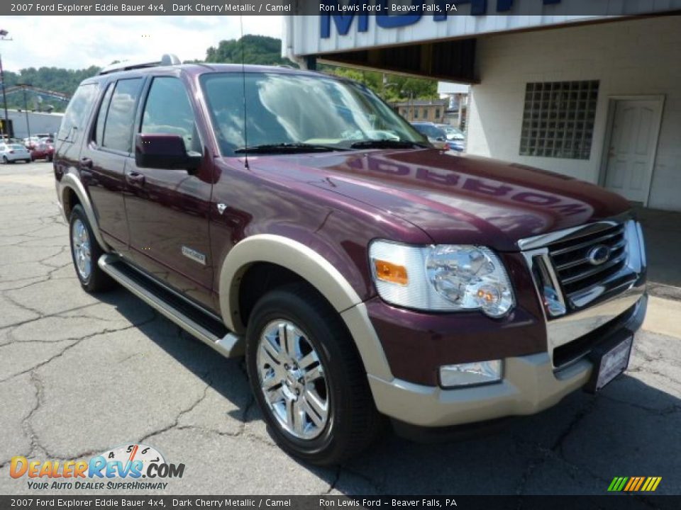 2007 Ford Explorer Eddie Bauer 4x4 Dark Cherry Metallic / Camel Photo #3