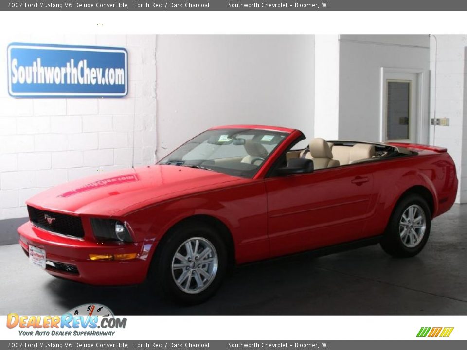 2007 Ford Mustang V6 Deluxe Convertible Torch Red / Dark Charcoal Photo #1