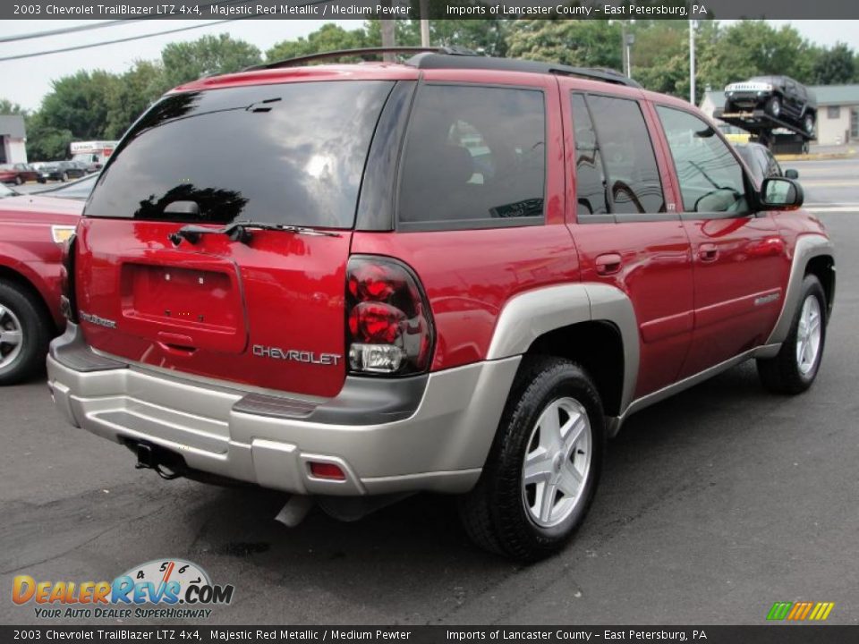 2003 Chevrolet TrailBlazer LTZ 4x4 Majestic Red Metallic / Medium Pewter Photo #6