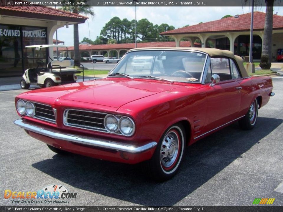 1963 Pontiac LeMans Convertible Red / Beige Photo #1