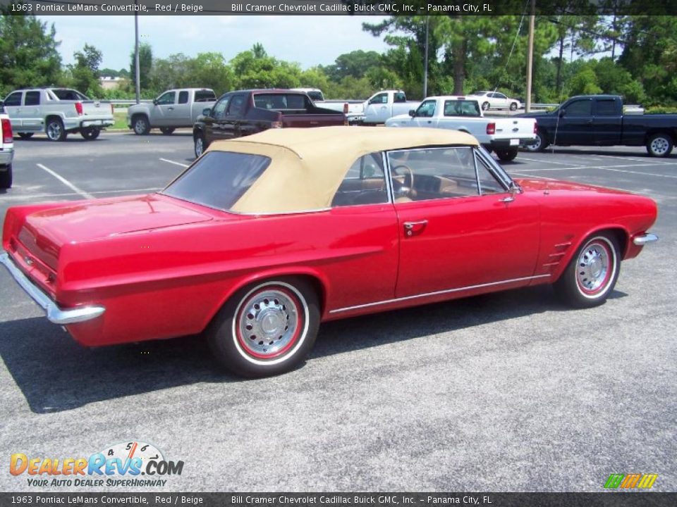 1963 Pontiac LeMans Convertible Red / Beige Photo #6