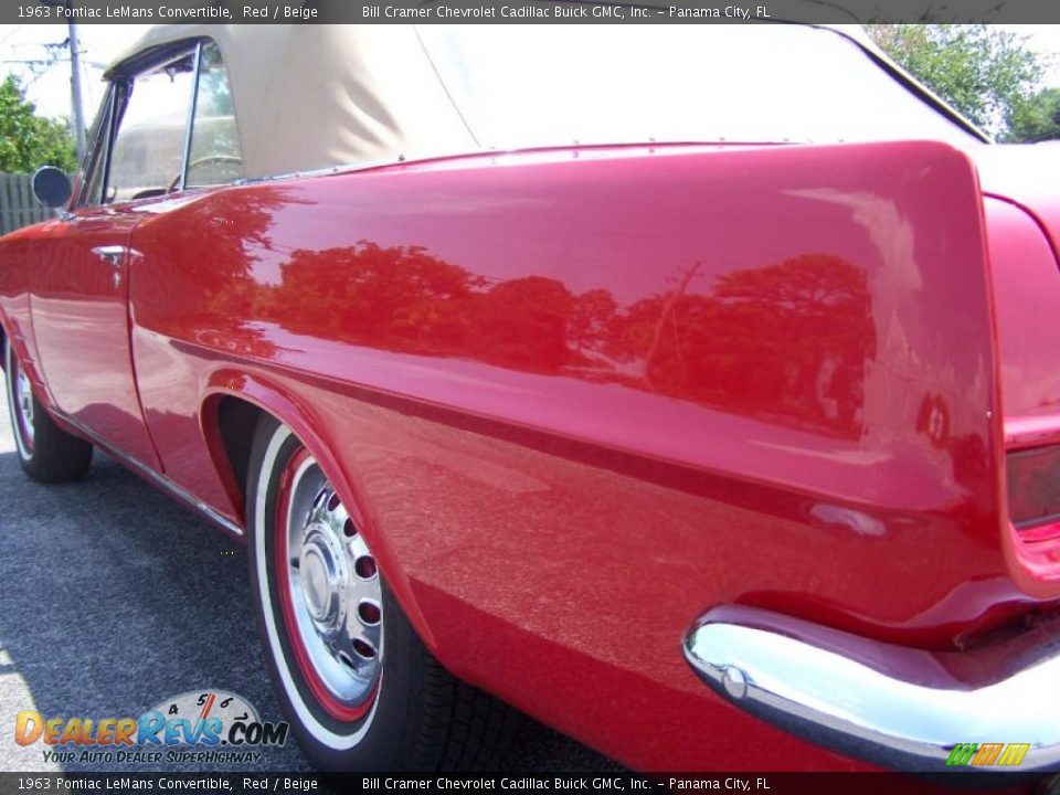 1963 Pontiac LeMans Convertible Red / Beige Photo #13
