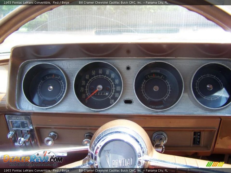 1963 Pontiac LeMans Convertible Red / Beige Photo #30