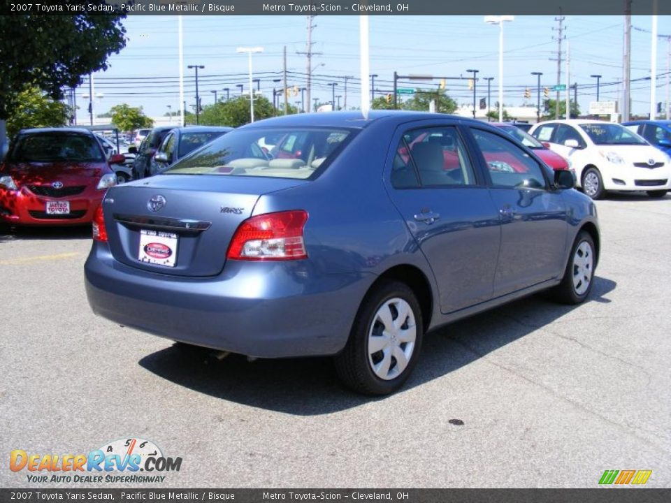2007 Toyota Yaris Sedan Pacific Blue Metallic / Bisque Photo #3