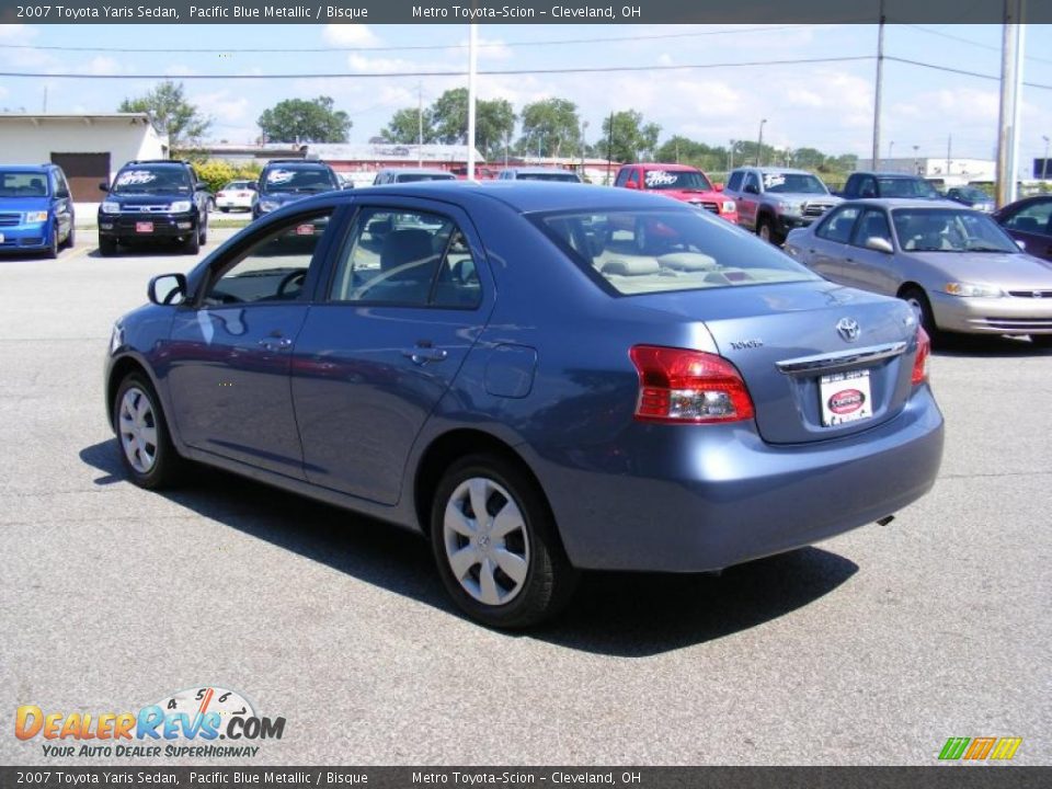 2007 Toyota Yaris Sedan Pacific Blue Metallic / Bisque Photo #5