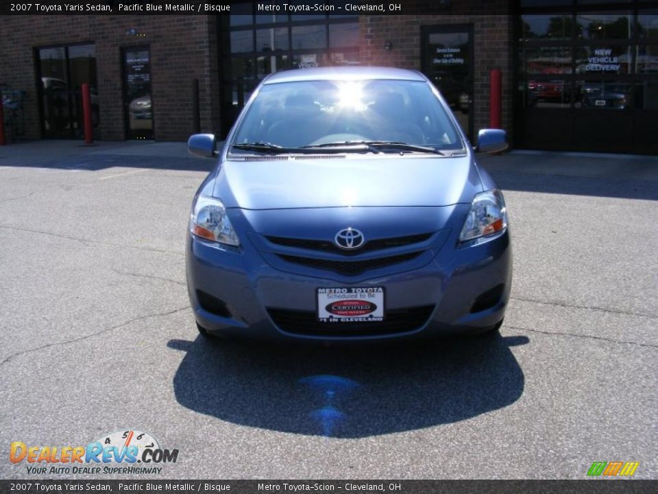 2007 Toyota Yaris Sedan Pacific Blue Metallic / Bisque Photo #8