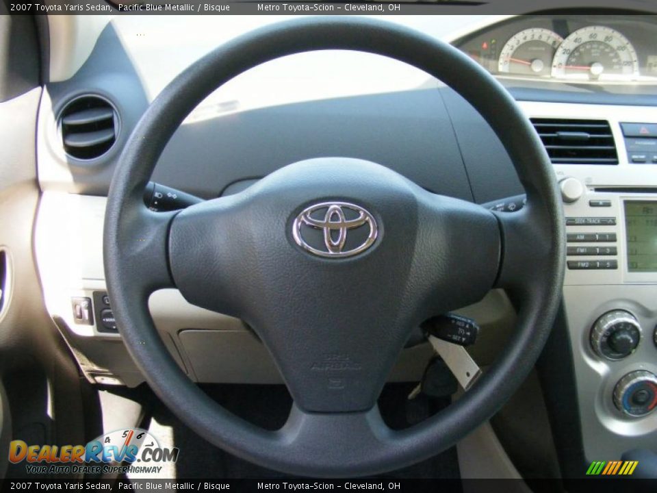 2007 Toyota Yaris Sedan Pacific Blue Metallic / Bisque Photo #16