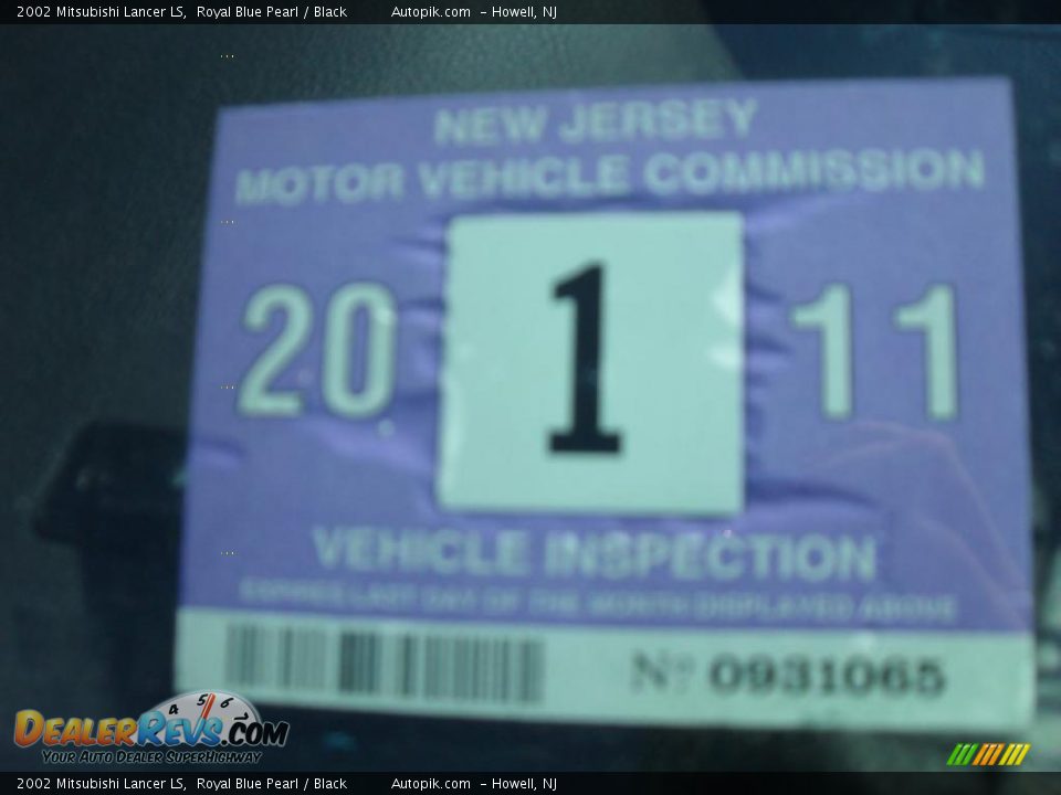 2002 Mitsubishi Lancer LS Royal Blue Pearl / Black Photo #17