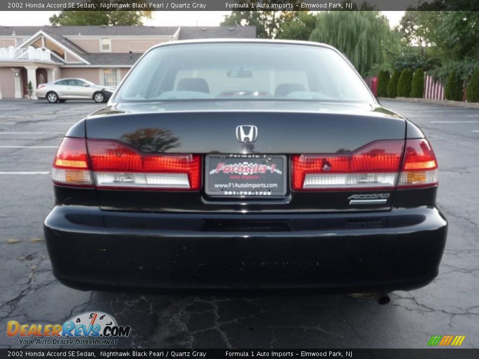 2002 Honda Accord SE Sedan Nighthawk Black Pearl / Quartz Gray Photo #8