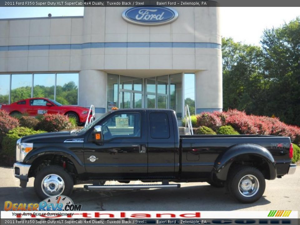 2011 Ford F350 Super Duty XLT SuperCab 4x4 Dually Tuxedo Black / Steel Photo #1