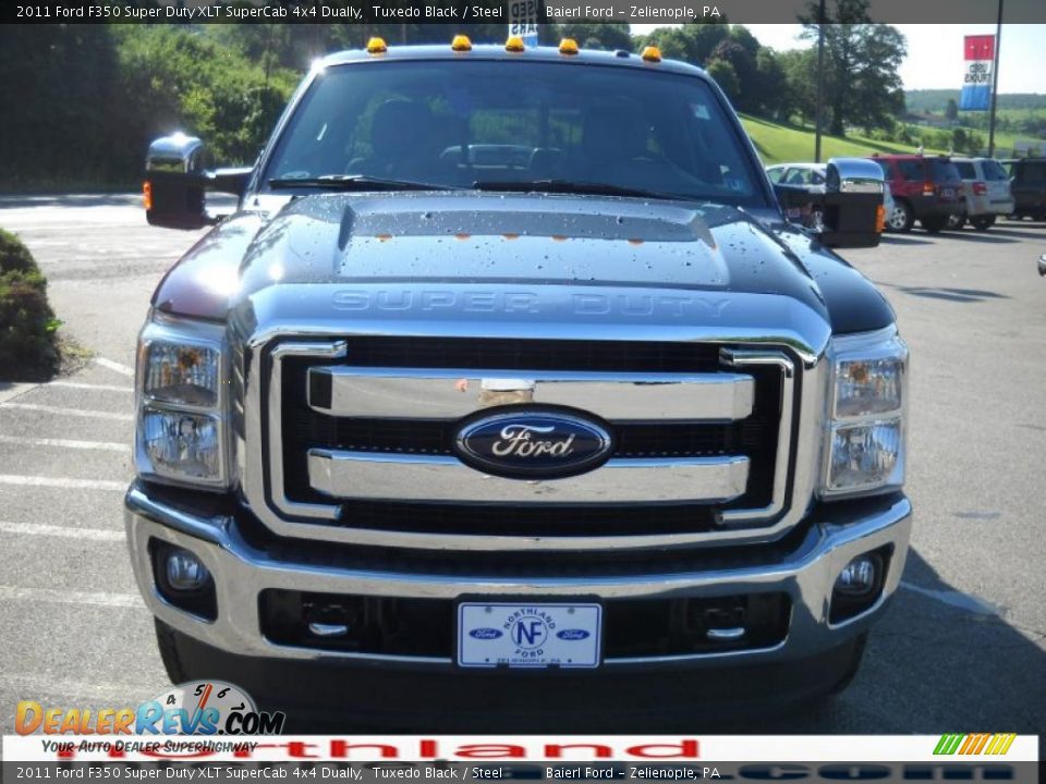2011 Ford F350 Super Duty XLT SuperCab 4x4 Dually Tuxedo Black / Steel Photo #3