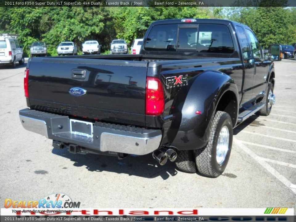 2011 Ford F350 Super Duty XLT SuperCab 4x4 Dually Tuxedo Black / Steel Photo #6