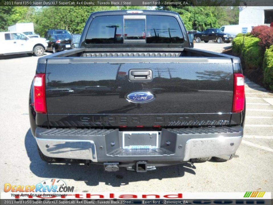 2011 Ford F350 Super Duty XLT SuperCab 4x4 Dually Tuxedo Black / Steel Photo #7