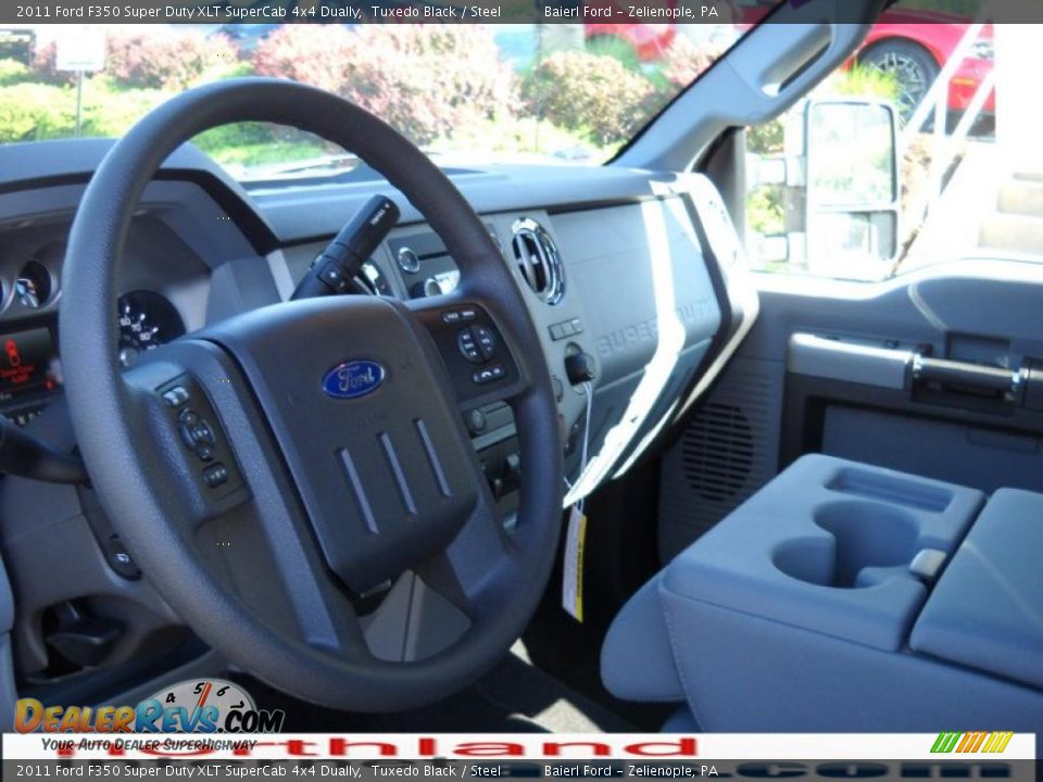 2011 Ford F350 Super Duty XLT SuperCab 4x4 Dually Tuxedo Black / Steel Photo #10
