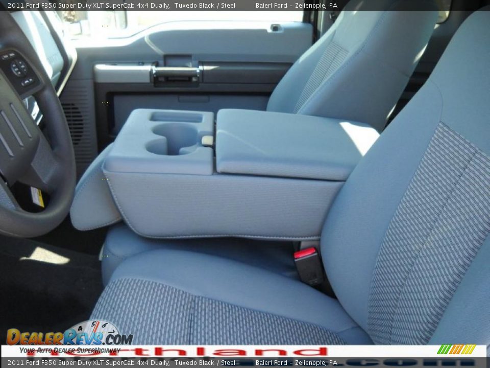 2011 Ford F350 Super Duty XLT SuperCab 4x4 Dually Tuxedo Black / Steel Photo #11