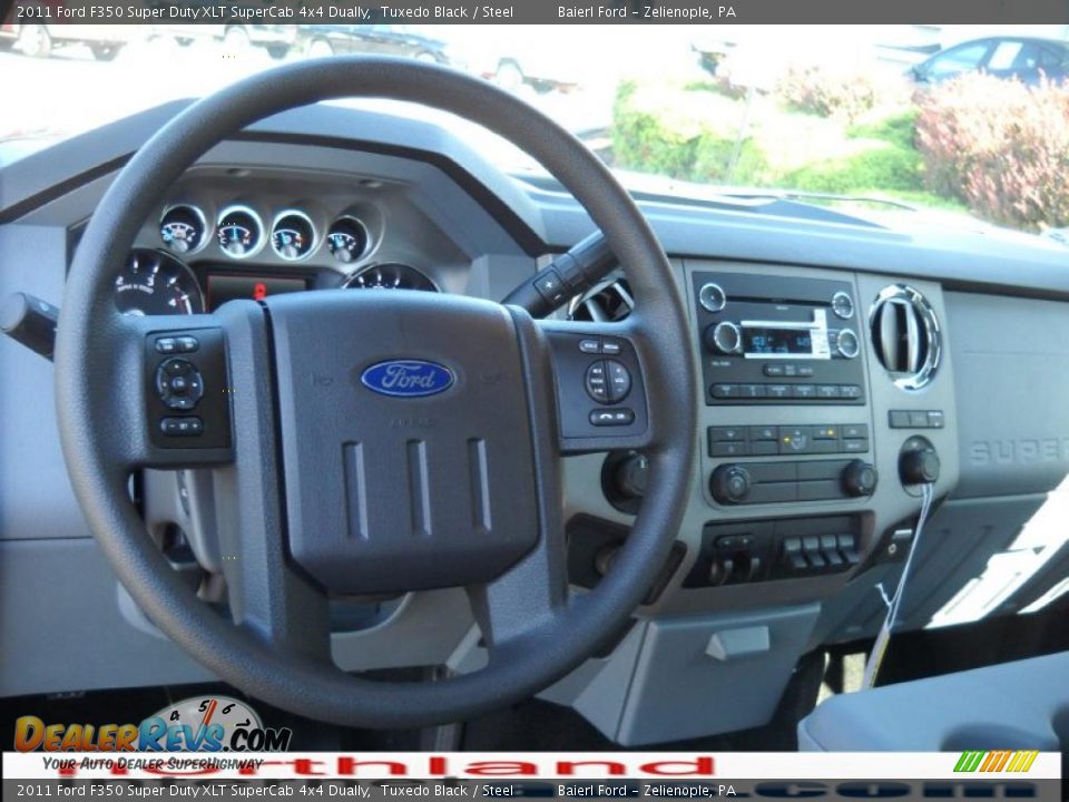 2011 Ford F350 Super Duty XLT SuperCab 4x4 Dually Tuxedo Black / Steel Photo #14