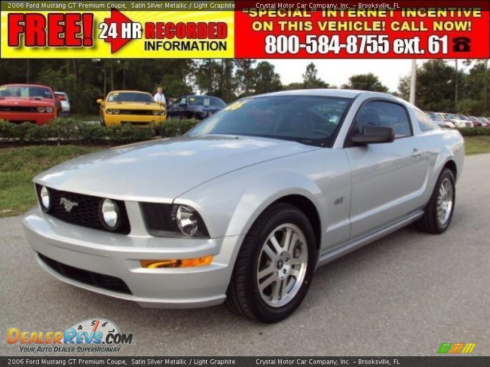 2006 Ford Mustang GT Premium Coupe Satin Silver Metallic / Light Graphite Photo #1