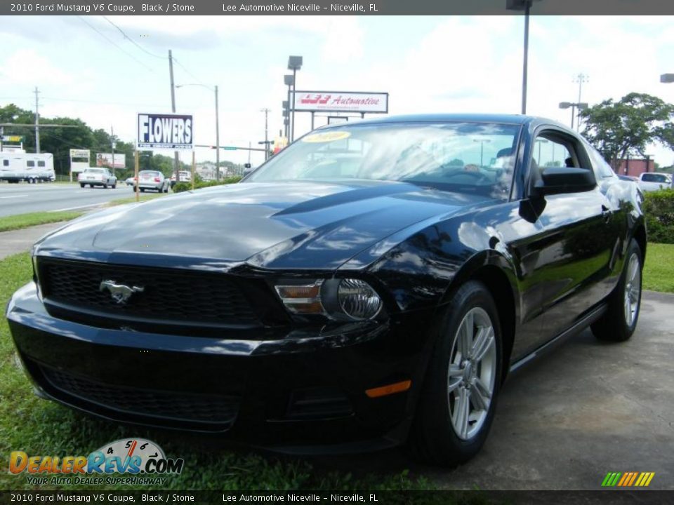 2010 Ford Mustang V6 Coupe Black / Stone Photo #1