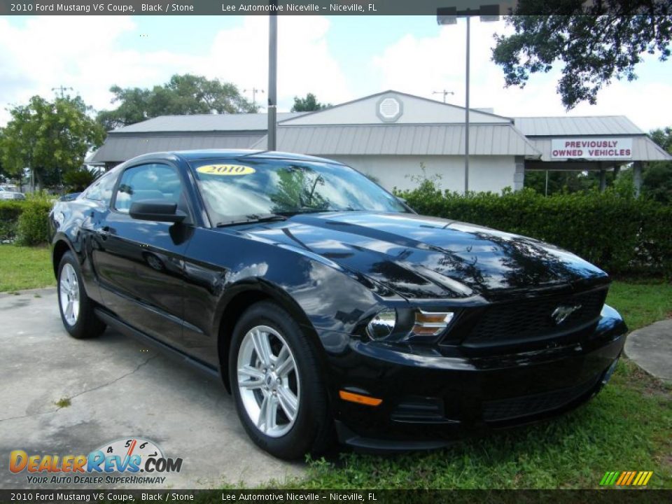 2010 Ford Mustang V6 Coupe Black / Stone Photo #8