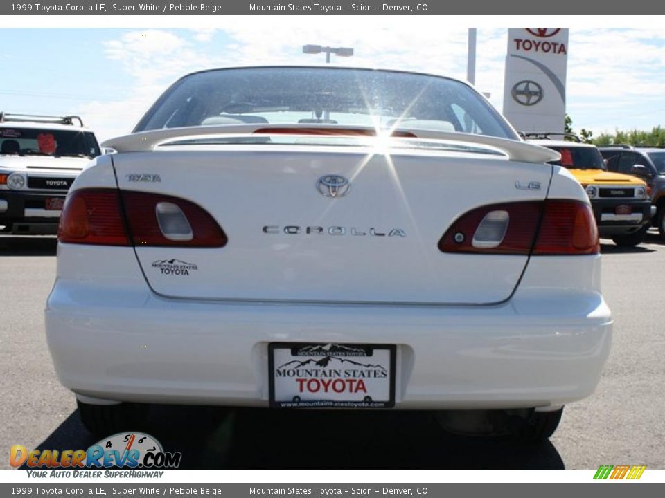 1999 Toyota Corolla LE Super White / Pebble Beige Photo #3