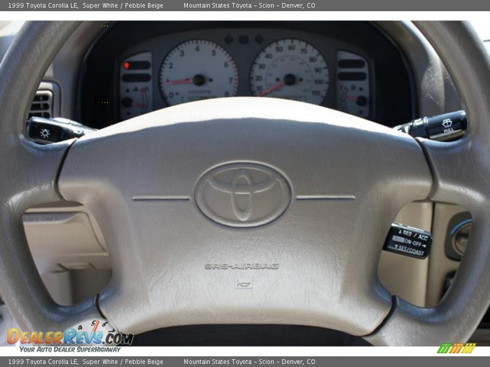 1999 Toyota Corolla LE Super White / Pebble Beige Photo #15