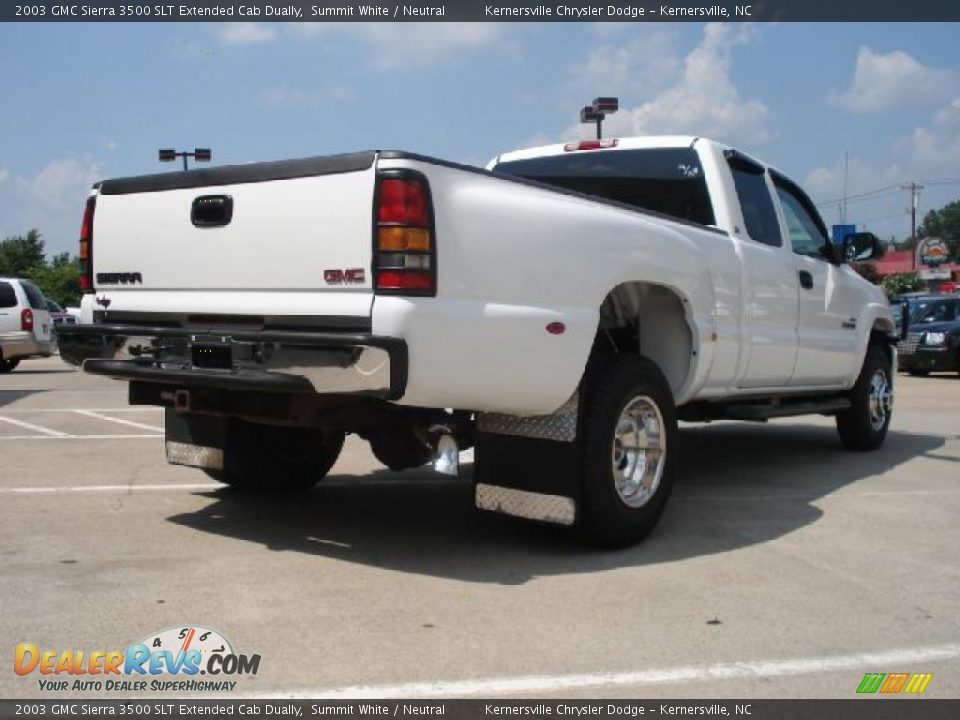 2003 GMC Sierra 3500 SLT Extended Cab Dually Summit White / Neutral Photo #3