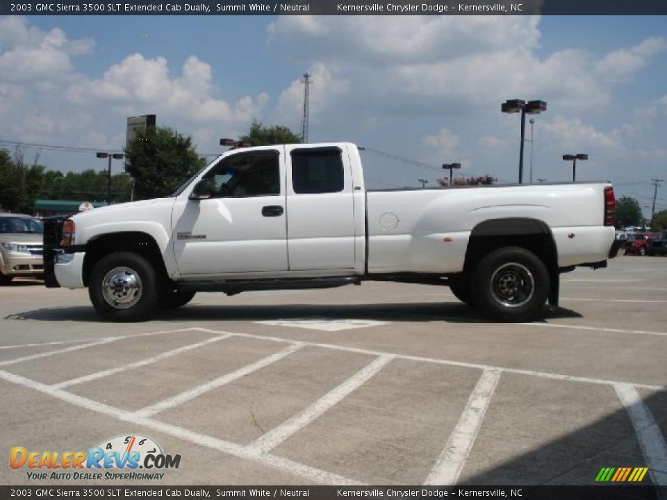 2003 GMC Sierra 3500 SLT Extended Cab Dually Summit White / Neutral Photo #6