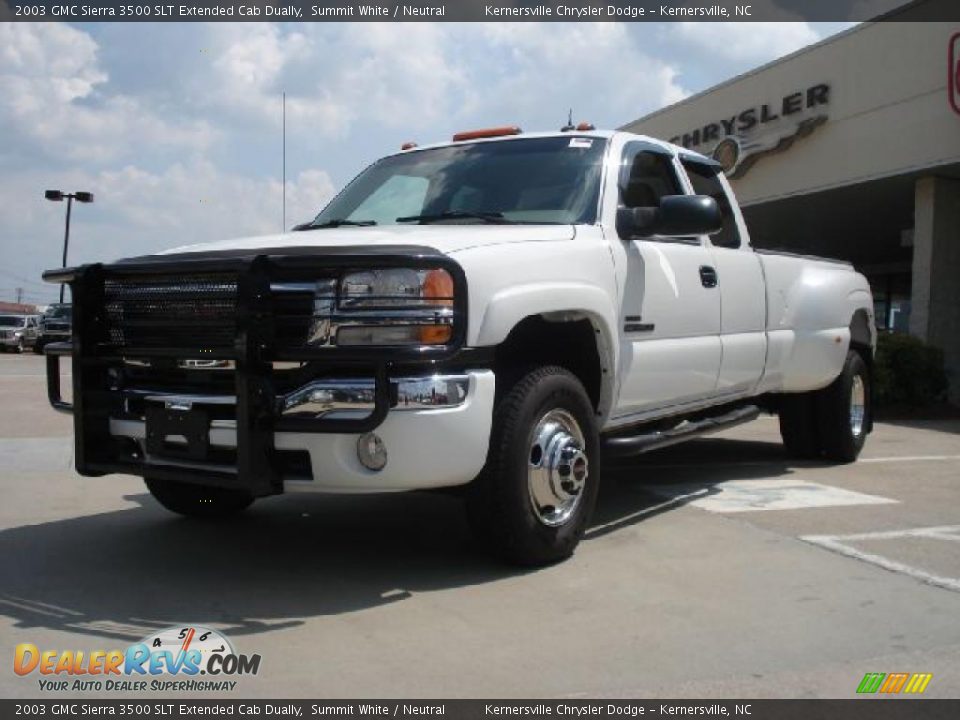 2003 GMC Sierra 3500 SLT Extended Cab Dually Summit White / Neutral Photo #7